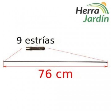 Eje transmisión - desbrozadora - Medidas 9 Estrias