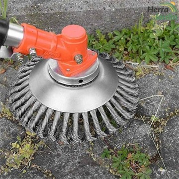 Disco cepillo alambre trenzado - Desbrozadora - vista montado