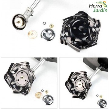 Disco acero cortacésped para desbrozadora - vista de como se monta