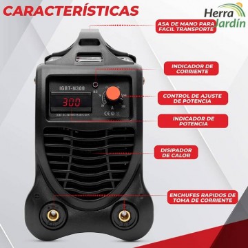 Soldador inverter Línea HD IGBT-N300 - vista frontal