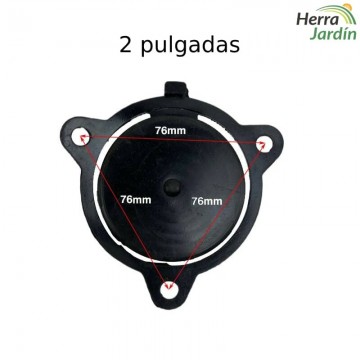 Junta válvula no retorno - Motobomba - vista frontal con medidas de 2 pulgadas
