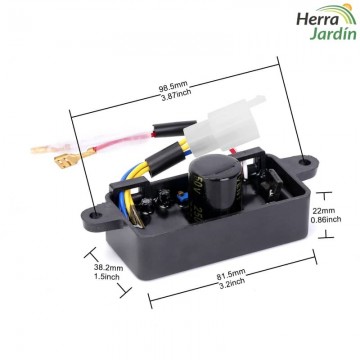 Regulador de tensión 3kw - Generador - vista medidas